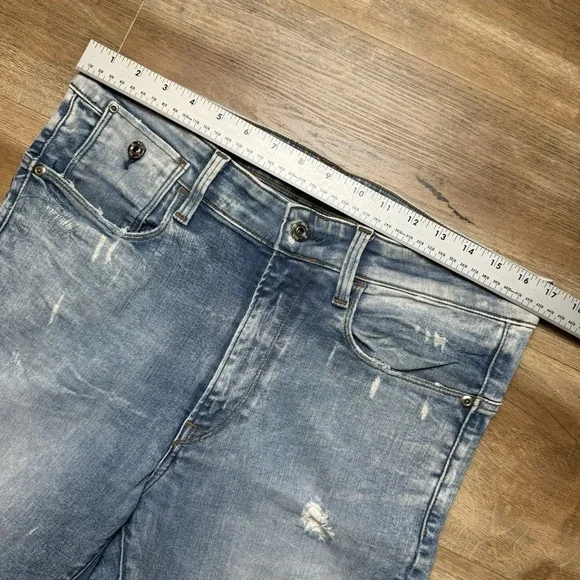 G Star Raw Jeans Mens 34x31 Acid Wash Type C 3D Super Slim Restored Denim Thrash